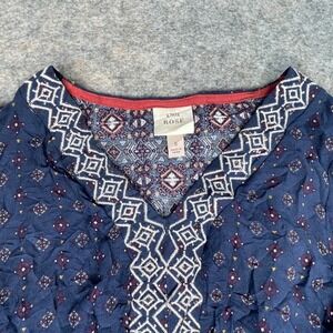 Knox Rose Boho Dress Long Sleeve Tassel Tie Waist‎ Navy Blue Small